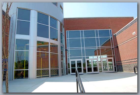 curved windows in church